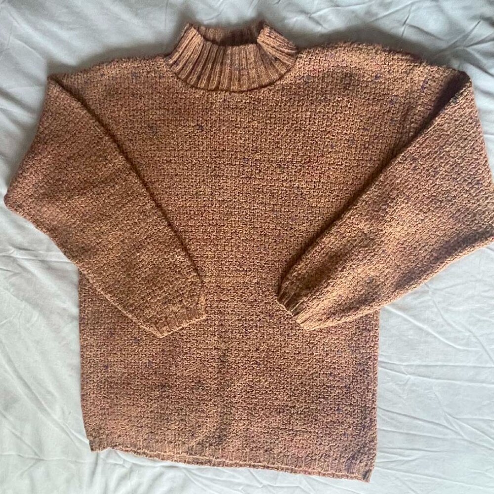 United States Sweaters Brown "Tweed" Mock Neck Sweater